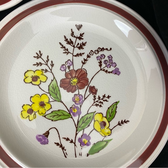 (2) Vintage Lot of 5, Lunastone 1580 Bali Pattern Floral Bread & Butter Plates - Picture 11 of 16